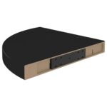 Étagère d'angle flottante noir 35x35x3,8 cm MDF – Image 4