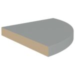 Étagère d'angle flottante gris 35x35x3,8 cm MDF – Image 2
