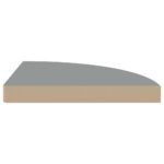 Étagère d'angle flottante gris 35x35x3,8 cm MDF – Image 3