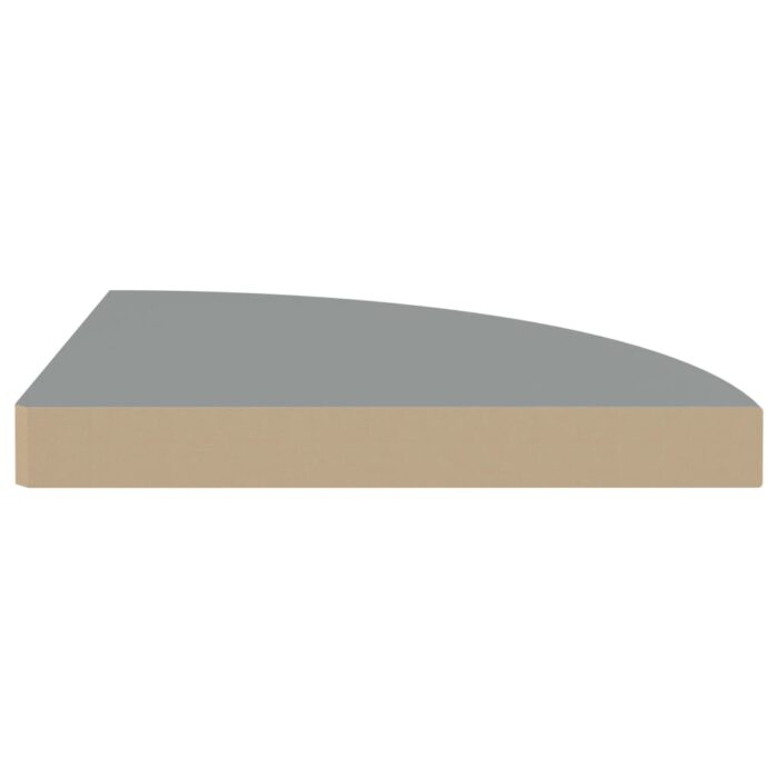 Étagère d'angle flottante gris 35x35x3,8 cm MDF – Image 3