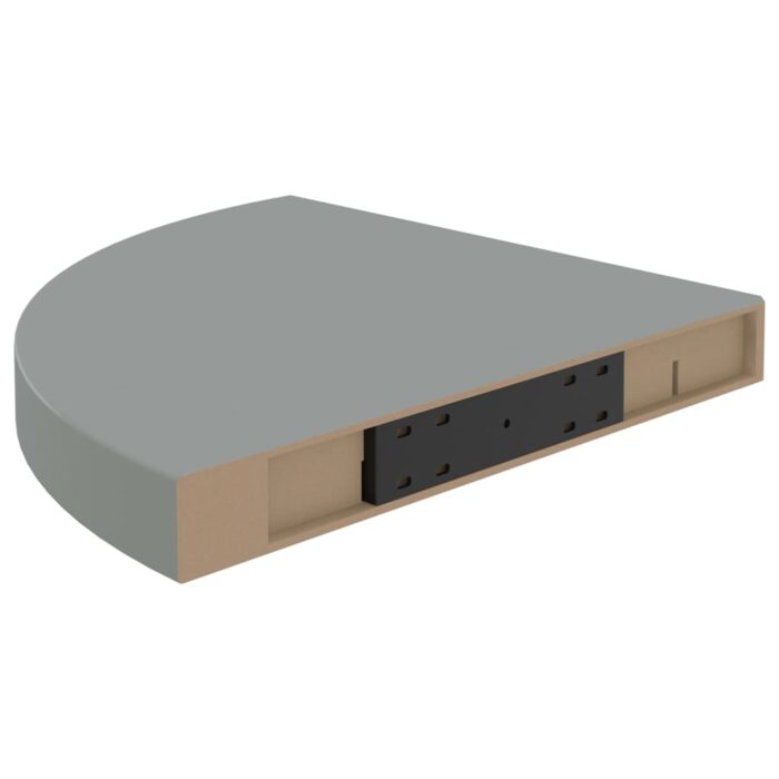 Étagère d'angle flottante gris 35x35x3,8 cm MDF – Image 4