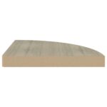 Étagères d'angle flottantes 2 pcs chêne 35x35x3,8 cm MDF – Image 4