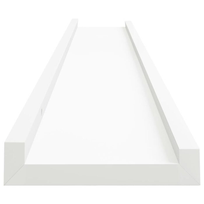 Étagères à rebord pour cadre photo 2 pcs Blanc 80x9x3 cm MDF – Image 3