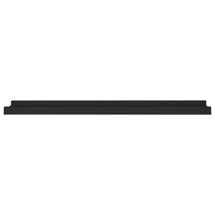Étagères à rebord pour cadre photo 2 pcs Noir 60x9x3 cm MDF – Image 2