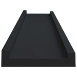Étagères à rebord pour cadre photo 2 pcs Noir 60x9x3 cm MDF – Image 3