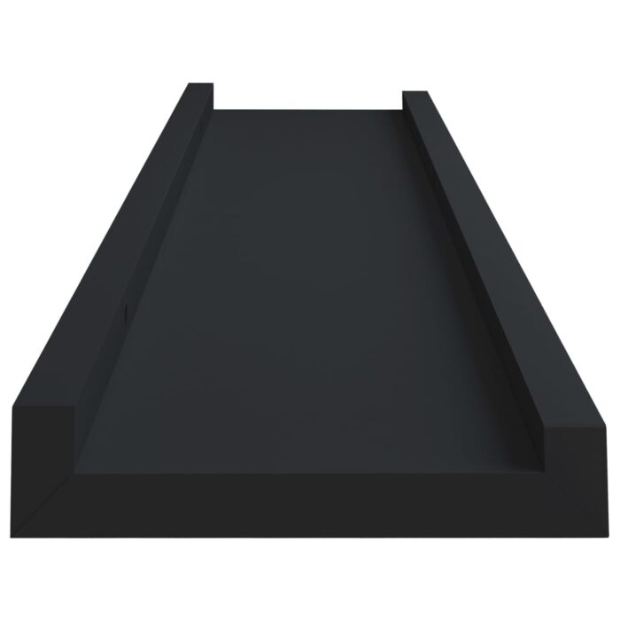 Étagères à rebord pour cadre photo 2 pcs Noir 60x9x3 cm MDF – Image 3