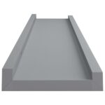 Étagères à rebord pour cadre photo 2 pcs Gris 60x9x3 cm MDF – Image 3