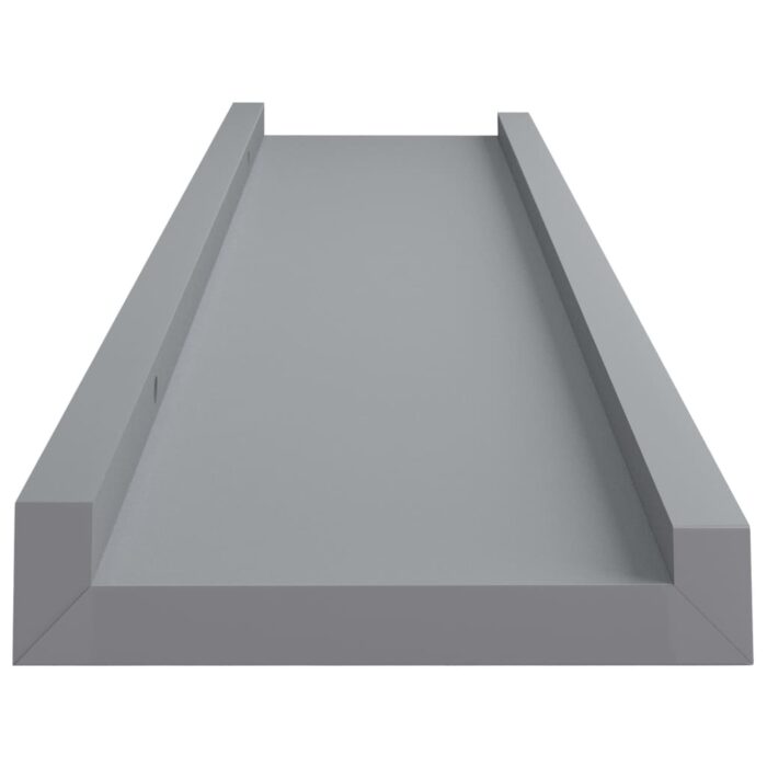 Étagères à rebord pour cadre photo 2 pcs Gris 60x9x3 cm MDF – Image 3