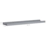 Étagères à rebord pour cadre photo 2 pcs Gris 60x9x3 cm MDF – Image 6