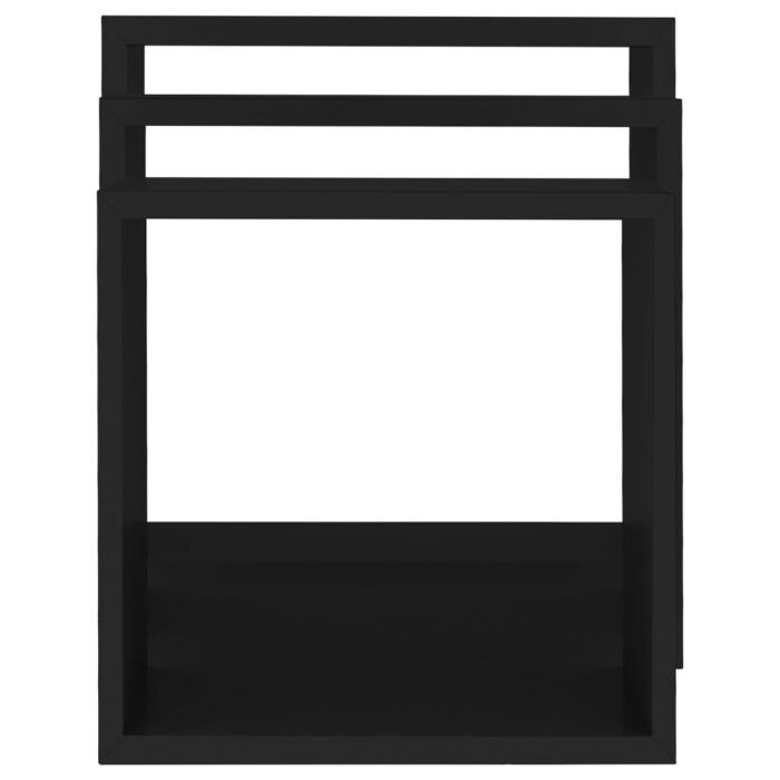 Étagères murales sous forme de cube 3 pcs Noir MDF – Image 3