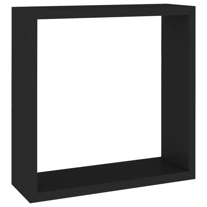 Étagères murales sous forme de cube 3 pcs Noir MDF – Image 4