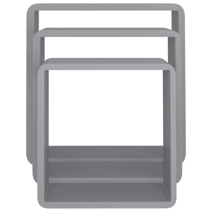 Étagères murales sous forme de cube 3 pcs Gris MDF – Image 4