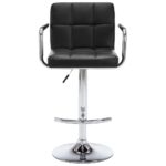 Tabourets de bar lot de 2 noir similicuir – Image 2