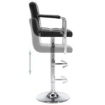Tabourets de bar lot de 2 noir similicuir – Image 3