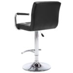 Tabourets de bar lot de 2 noir similicuir – Image 4
