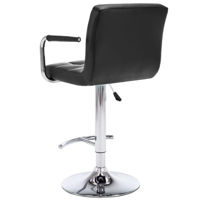 Tabourets de bar lot de 2 noir similicuir – Image 4