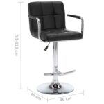 Tabourets de bar lot de 2 noir similicuir – Image 7