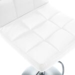 Tabourets de bar lot de 2 blanc similicuir – Image 5