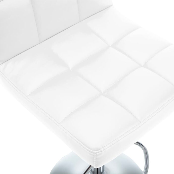 Tabourets de bar lot de 2 blanc similicuir – Image 5