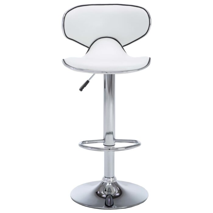 Tabourets de bar 2 pcs blanc similicuir – Image 2