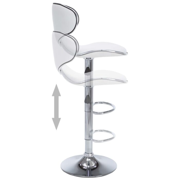 Tabourets de bar 2 pcs blanc similicuir – Image 3