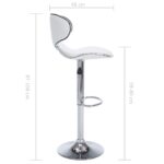 Tabourets de bar 2 pcs blanc similicuir – Image 7