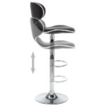 Tabourets de bar 2 pcs noir similicuir – Image 3