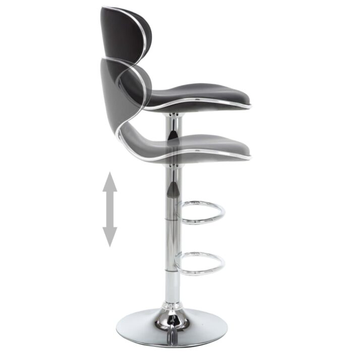 Tabourets de bar 2 pcs noir similicuir – Image 3