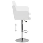 Tabourets de bar lot de 2 blanc similicuir – Image 4
