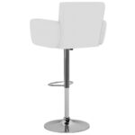 Tabourets de bar lot de 2 blanc similicuir – Image 5