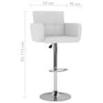 Tabourets de bar lot de 2 blanc similicuir – Image 7