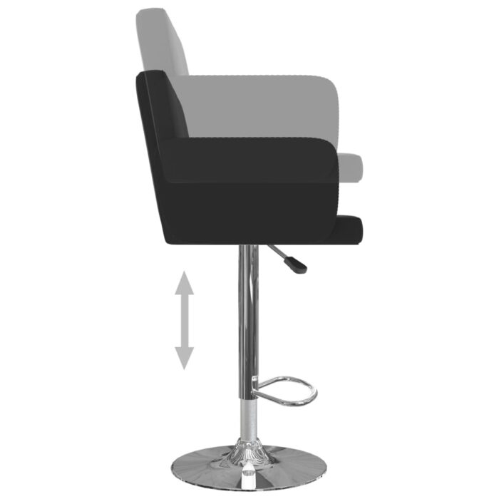 Tabourets de bar lot de 2 noir similicuir – Image 4