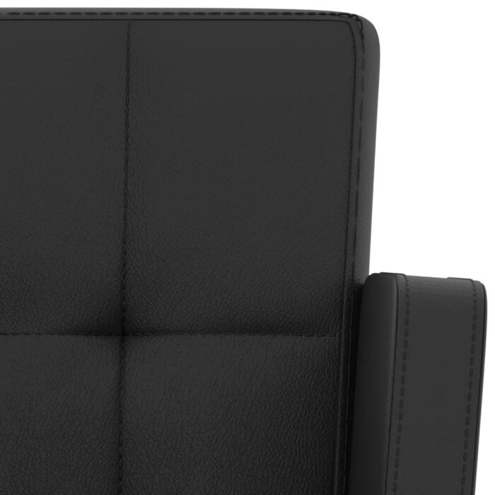 Tabourets de bar lot de 2 noir similicuir – Image 6