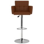 Tabourets de bar lot de 2 marron similicuir – Image 2