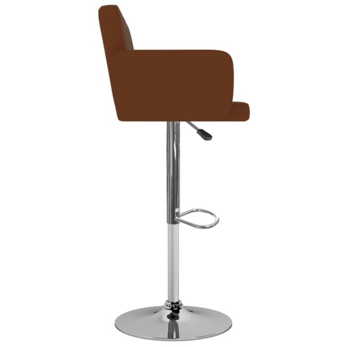 Tabourets de bar lot de 2 marron similicuir – Image 3