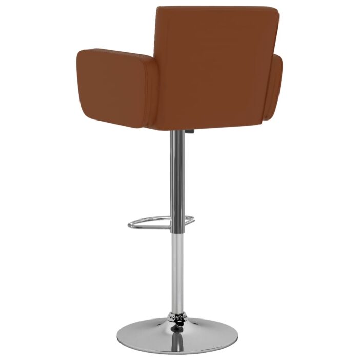 Tabourets de bar lot de 2 marron similicuir – Image 5