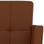 Tabourets de bar lot de 2 marron similicuir – Image 6