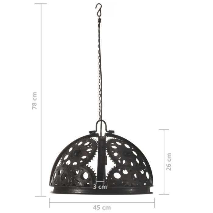 Plafonnier industriel en forme de roue dentée 45 cm E27 – Image 6
