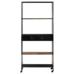 Bibliothèque 80x35x180 cm Bois de manguier brut et fer – Image 2