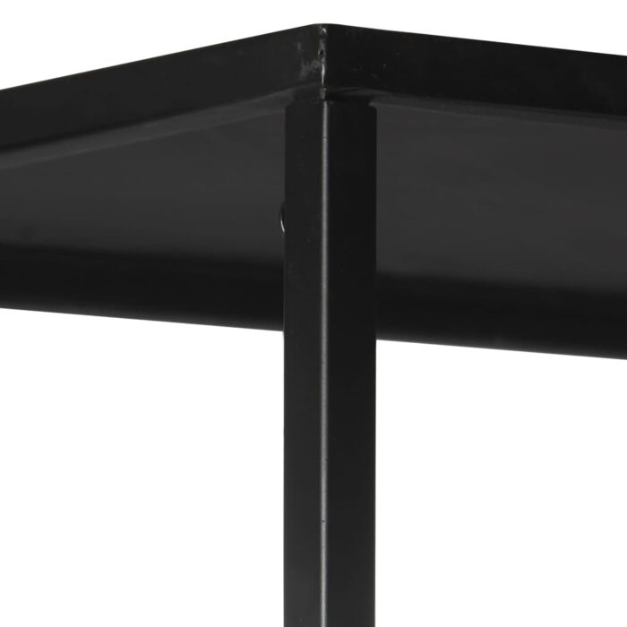 Bibliothèque 80x35x180 cm Bois de manguier brut et fer – Image 5