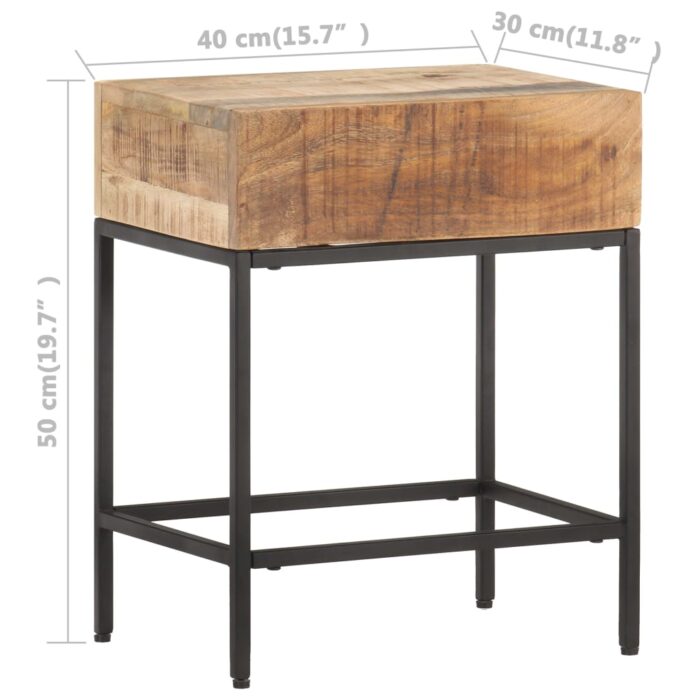 Table d'appoint 40x30x50 cm Bois massif de manguier brut – Image 4