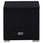 Chaise longue avec coussin et table à thé Résine tressée Rouge – Image 7