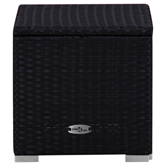 Chaise longue avec coussin et table à thé Résine tressée Rouge – Image 7