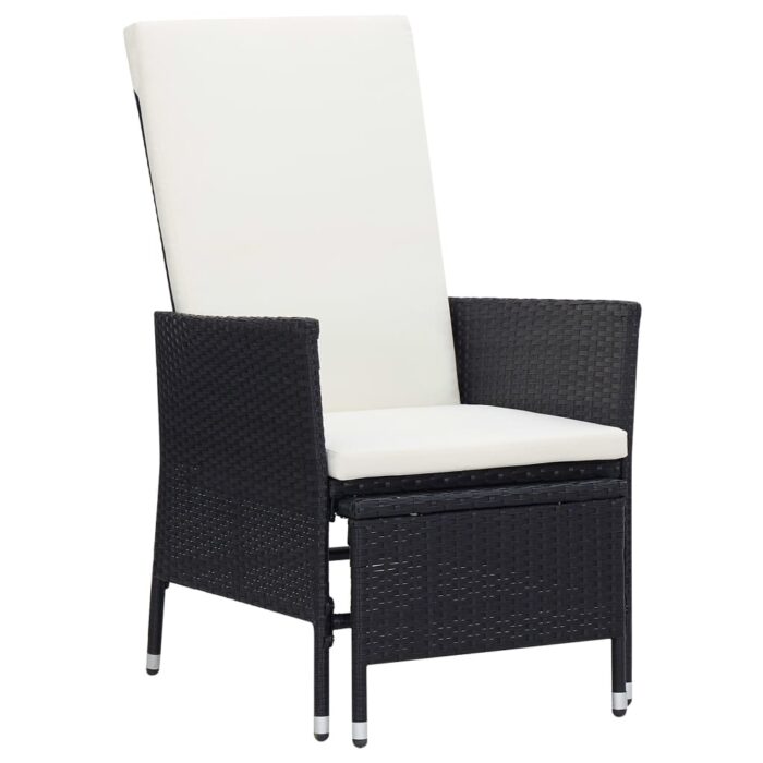 VXL8720286083222_a_en_hd_1.jpg Chaise inclinable de jardin avec coussins Résine tressée Noir – Image 1
