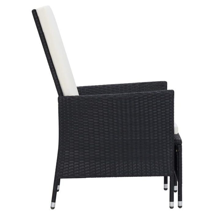 VXL8720286083222_g_en_hd_3.jpg Chaise inclinable de jardin avec coussins Résine tressée Noir – Image 3