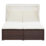 Transat à 2 places avec coussin Résine tressée Marron – Image 2