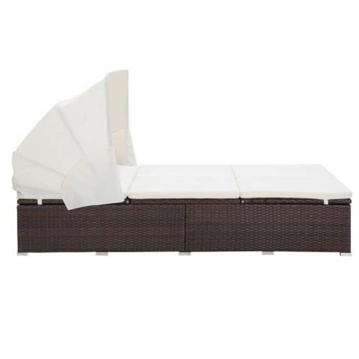 Transat à 2 places avec coussin Résine tressée Marron – Image 3