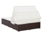 Transat à 2 places avec coussin Résine tressée Marron – Image 4