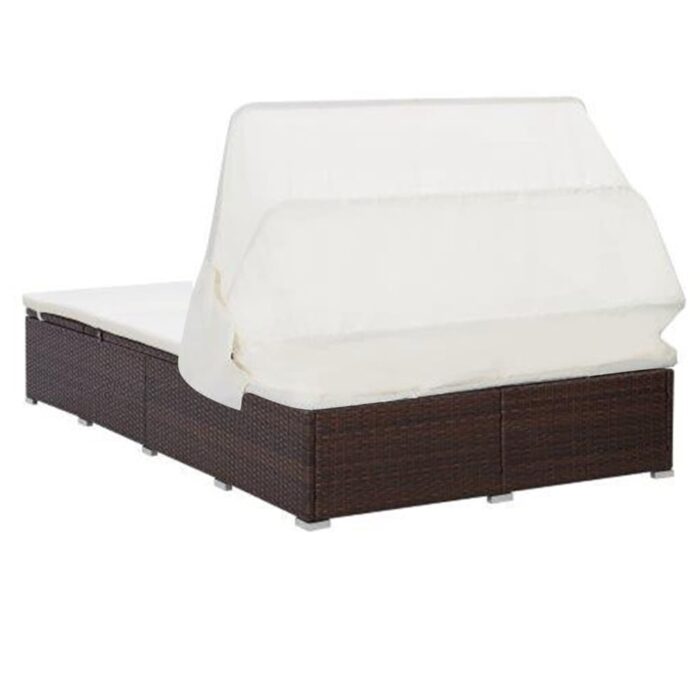 Transat à 2 places avec coussin Résine tressée Marron – Image 4