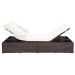 Transat à 2 places avec coussin Résine tressée Marron – Image 5